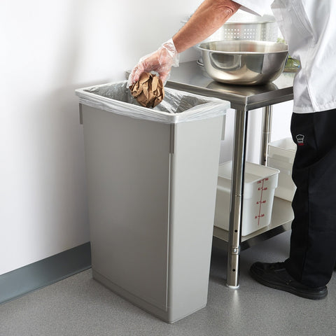 Winco PTC-23SG 23 Gallon Slender Trash Can, Gray