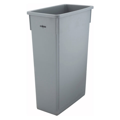Winco PTC-23SG 23 Gallon Slender Trash Can, Gray