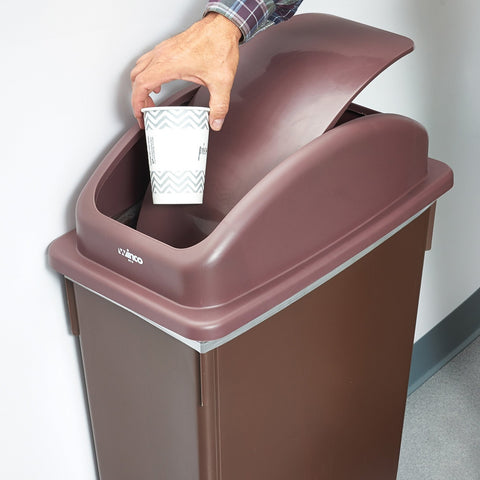 Winco PTCL-23B Swing Lid for 23 Gallon Slender Trash Cans, Brown