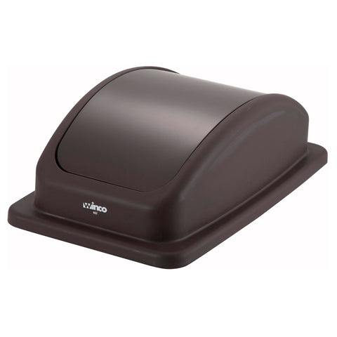 Winco PTCL-23B Swing Lid for 23 Gallon Slender Trash Cans, Brown