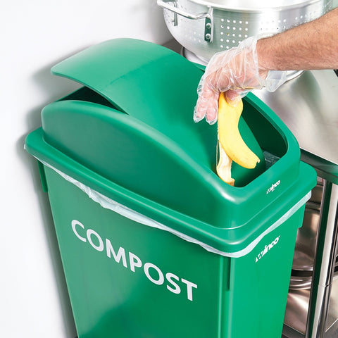 Winco PTCL-23GR Green Polypropylene Swing Lid for PTC-23GRC Trash Can