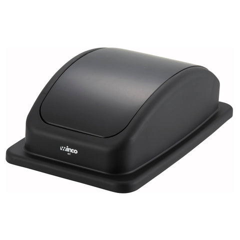 Winco PTCL-23K Black Polypropylene Swing Lid for 23 Gallon Slender Trash Cans