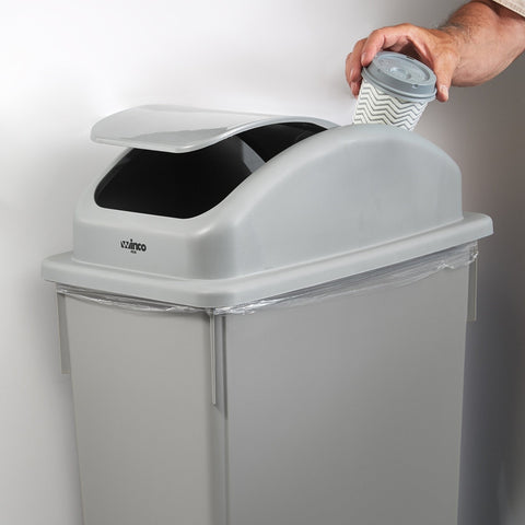 Winco PTCL-23 Gray Plastic Trash Can Lid Cover