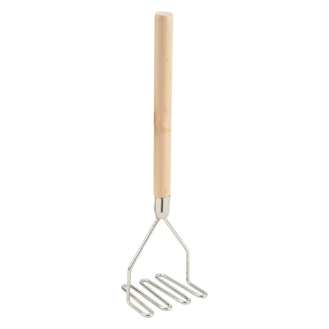 Winco PTM-18S Potato Masher with Wooden Handle, 4-1/2" Square