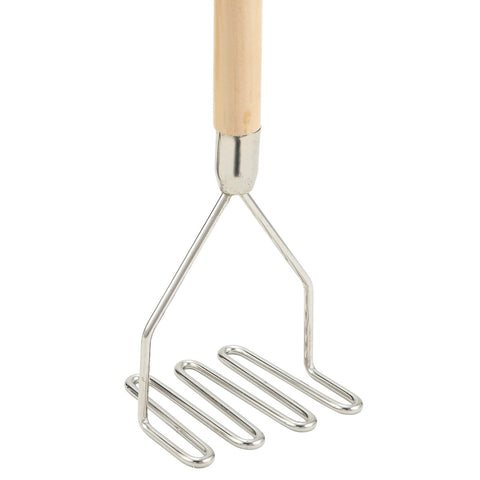 Winco PTM-18S Potato Masher with Wooden Handle, 4-1/2" Square