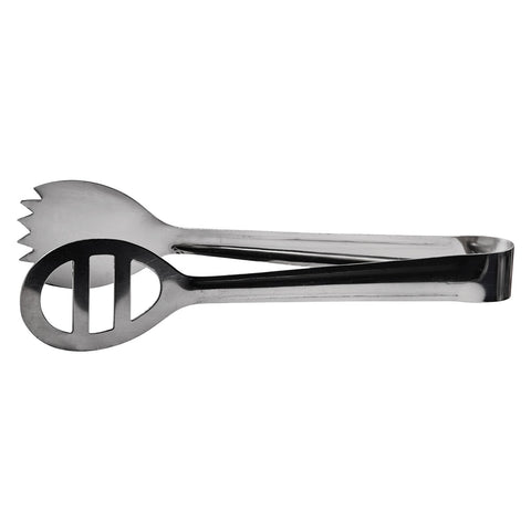 Winco PTOS-8 7-3/4" Oval Salad Tongs, Satin Finish Stainless Steel