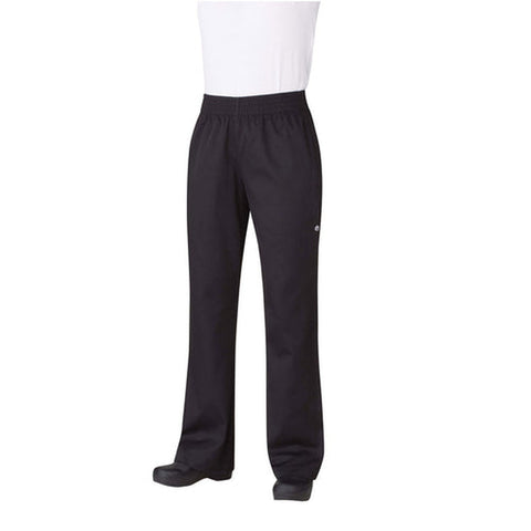 Chef Works PW005BLK2XL Women's Elastic Waistband Essential Baggy Pants