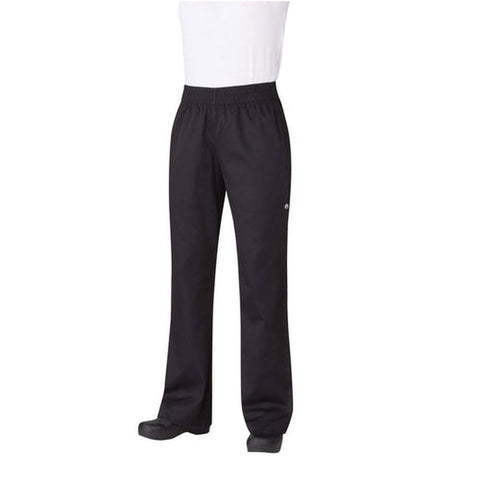 Chef Works PW005BLKM Women's Essential Baggy Pants, Black, Medium