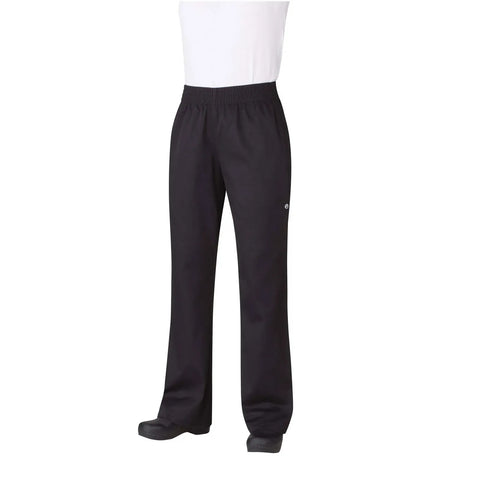 Chef Works PW005-BLK-XL Women's Essential Baggy Chef Pants - Black, XL