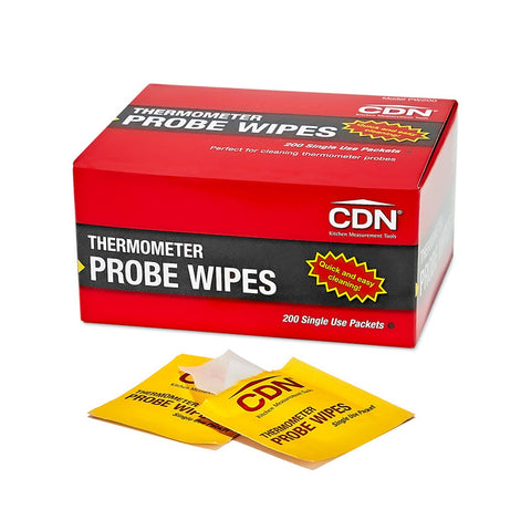 CDN PW200 Thermometer Probe Wipes - 200 Single Use Packets
