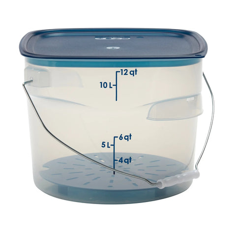 Cambro PWB12PROPP190 FreshPro CamRounds 12 Qt. Translucent Round Food Storage Pail with Bail Handle