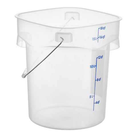 Cambro PWB18PROPP190 CamRounds FreshPro 18 Qt. Translucent Round Food Storage Pail with Bail Handle