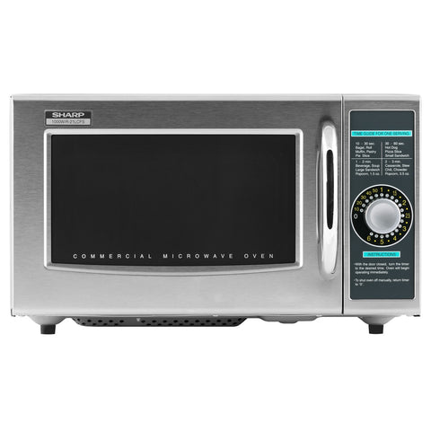Sharp R-21LCFS Medium-Duty Commercial Microwave Oven, 1000W, 1.0 Cu Ft