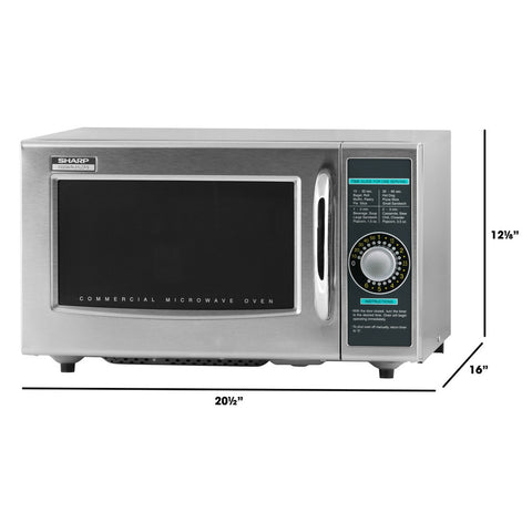 Sharp R-21LCFS Medium-Duty Commercial Microwave Oven, 1000W, 1.0 Cu Ft