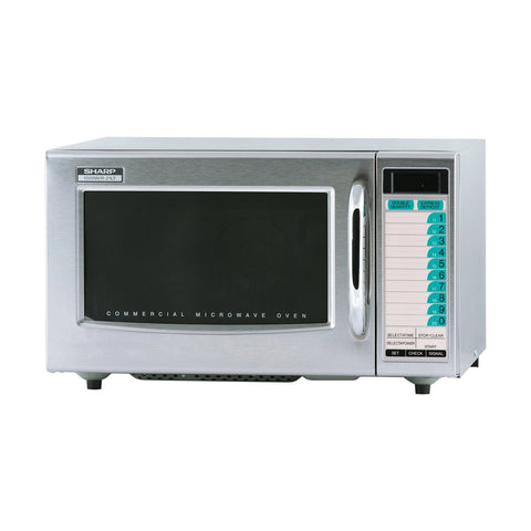 Sharp R-21LTF Medium-Duty Commercial Microwave Oven, 1000W, 1.0 cu ft