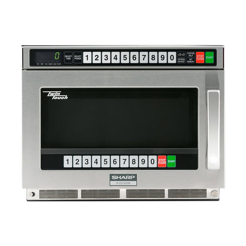 Sharp R-CD1800M TwinTouch 1800W Commercial Microwave Oven, 0.75 cu ft, Dual TouchPads