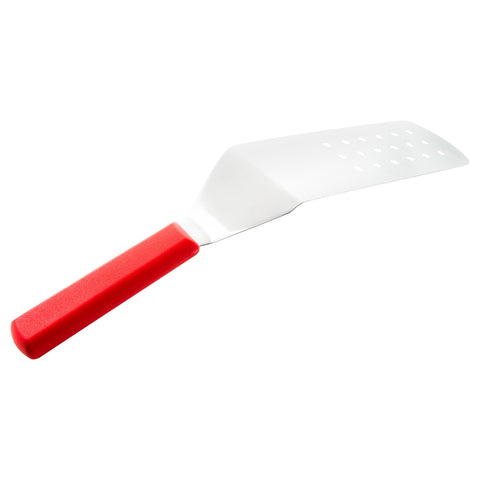 Mundial R5681 Perforated Turner, 5600 Series, 8" x 3" Red Polypropylene Handle