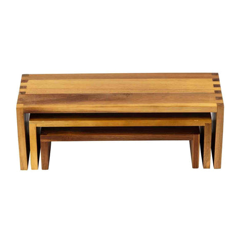 TableCraft RACA300 Cascade Risers Acacia Wood Set of 3 Nesting Display Stands