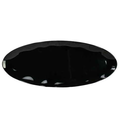 Thunder Group RF2024B 24" x 10" Black Pearl Melamine Oval Platter