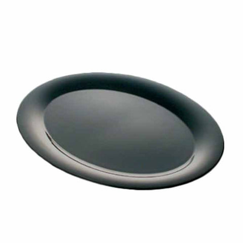 Thunder Group RF2224BW Black Pearl 22" x 16-1/2" Oval Melamine Platter