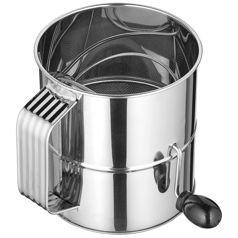 Winco RFS-8 8-Cup Stainless Steel Rotary Flour Sifter