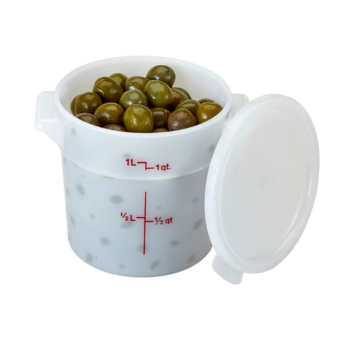 Cambro RFS12148 12 Qt. White Round Polyethylene Food Storage Container