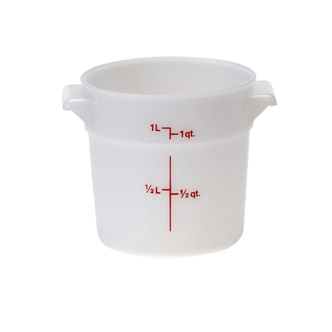 Cambro RFS12148 12 Qt. White Round Polyethylene Food Storage Container