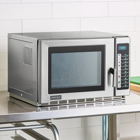 Amana RFS12TS Medium-Duty Stainless Steel Commercial Microwave, 1.2 Cu Ft, 120V, 1200W