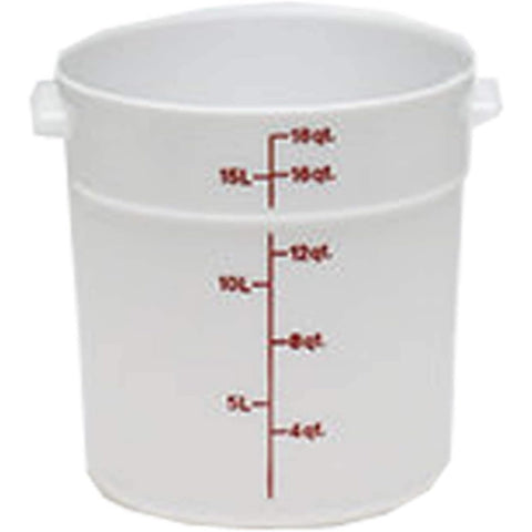 Cambro RFS18148 18 Qt. Round White Polyethylene Food Storage Container
