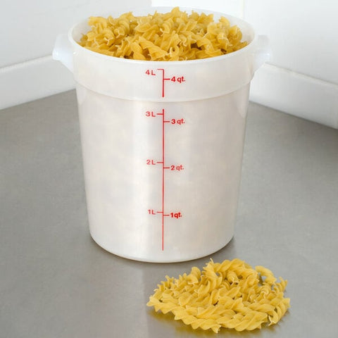 Cambro RFS4148 4 Qt. Round White Polyethylene Food Storage Container