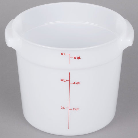 Cambro RFS6148 6 Qt. Round White Polyethylene Food Storage Container