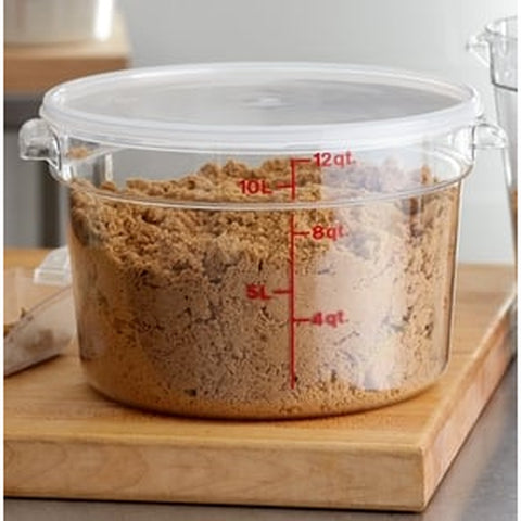 Cambro RFSCW12135 Camwear 12 Qt. Clear Round Polycarbonate Food Storage Container