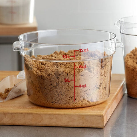 Cambro RFSCW12135 Camwear 12 Qt. Clear Round Polycarbonate Food Storage Container