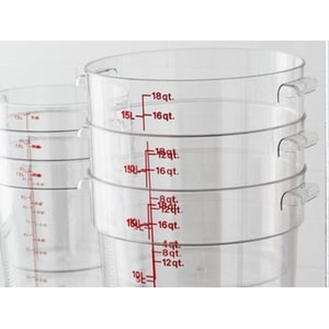 Cambro RFSCW18135 Camwear 18 Qt. Clear Round Polycarbonate Food Storage Container