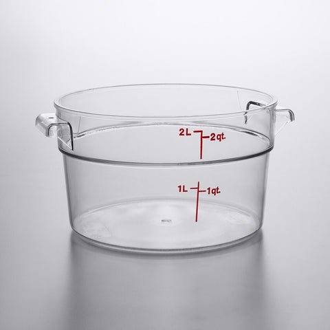 Cambro RFSCW2135 Camwear 2 Qt. Clear Round Polycarbonate Food Storage Container