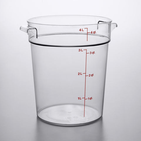 Cambro RFSCW4135 Camwear 4 Qt. Clear Round Polycarbonate Food Storage Container