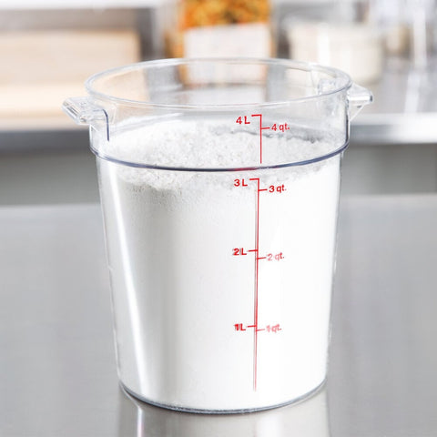 Cambro RFSCW4135 Camwear 4 Qt. Clear Round Polycarbonate Food Storage Container