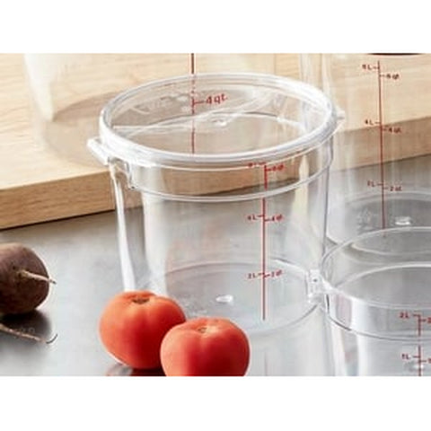 Cambro RFSCW6135 Camwear 6 Qt. Clear Round Polycarbonate Food Storage Container