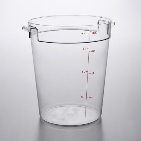 Cambro RFSCW8135 Camwear 8 Qt. Clear Round Polycarbonate Food Storage Container