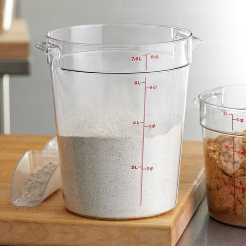 Cambro RFSCW8135 Camwear 8 Qt. Clear Round Polycarbonate Food Storage Container