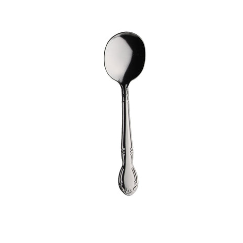 Libertyware RL5 Rosa Linda Bouillon Spoon, 6-3/8\" 18/0 Stainless Steel, Vibro Finish