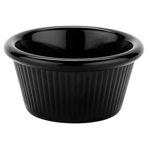 G.E.T. Enterprises RM-387-BK 2 oz. Black Fluted Melamine Ramekin