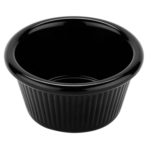 G.E.T. Enterprises RM-387-BK 2 oz. Black Fluted Melamine Ramekin
