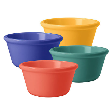 G.E.T. Enterprises RM-388-MIX 3 oz. Mardi Gras Assorted Colors Smooth Melamine Ramekin - 48/Case