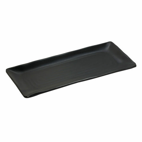G.E.T. Enterprises RP-1253-BK Nara 12" x 5-1/4" Black Matte Rectangular Melamine Platter