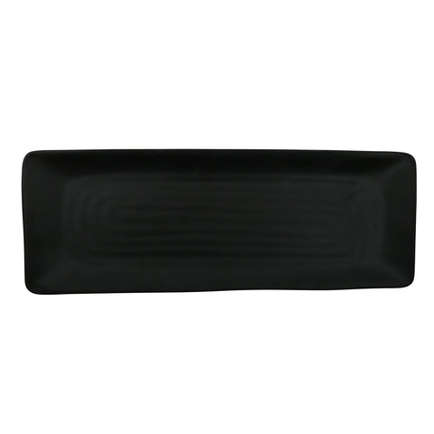 G.E.T. Enterprises RP-1865-BK Nara 18" x 6-1/2" Black Matte Rectangular Melamine Platter