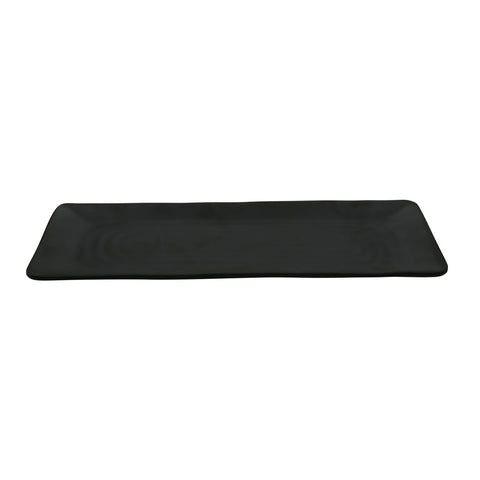 G.E.T. Enterprises RP-1865-BK Nara 18" x 6-1/2" Black Matte Rectangular Melamine Platter