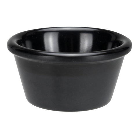Winco RP-3K 3 oz Black Plain Melamine Ramekin