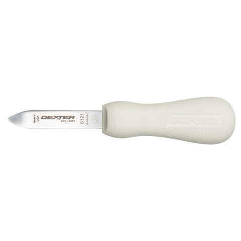 Dexter Russell S121PCP Sani-Safe 2 3/4" New Haven Oyster Knife with White Polypropylene Handle