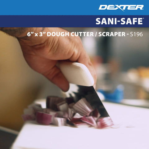 Dexter Russell S196R SANI-SAFE 6" x 3" Dough Cutter/Scraper with Red Handle, Stainless Steel